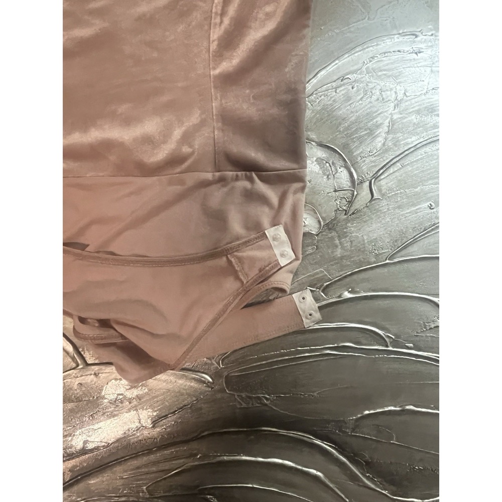 Light Pink Velvet Bodysuit Boho Glam Chic Party Top -Free Press -Size L -New - Picture 12 of 16